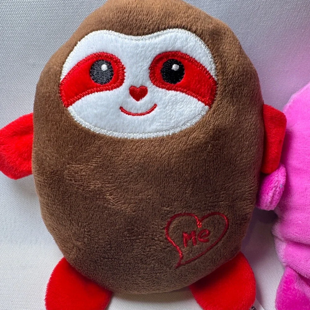 Cute Valentine Plush Sloths Set Pink Brown Me You Heart Stuffed Toys Kids Gift‎